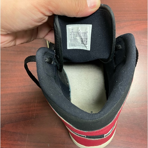 NIKE Air Jordan 1 Mid "Camo to Black Toe" Men's Size 13 USED - Picture 8 of 11